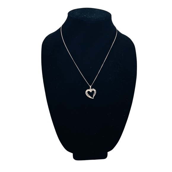 Sterling Silver Open Heart Pendant Necklace - 18” - Picture 5 of 6